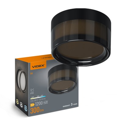 9W Rund sort bulkhead vegg-/taklampe - IP65, 111lm/W, RA90, CCT, Ø14cm, utendørs