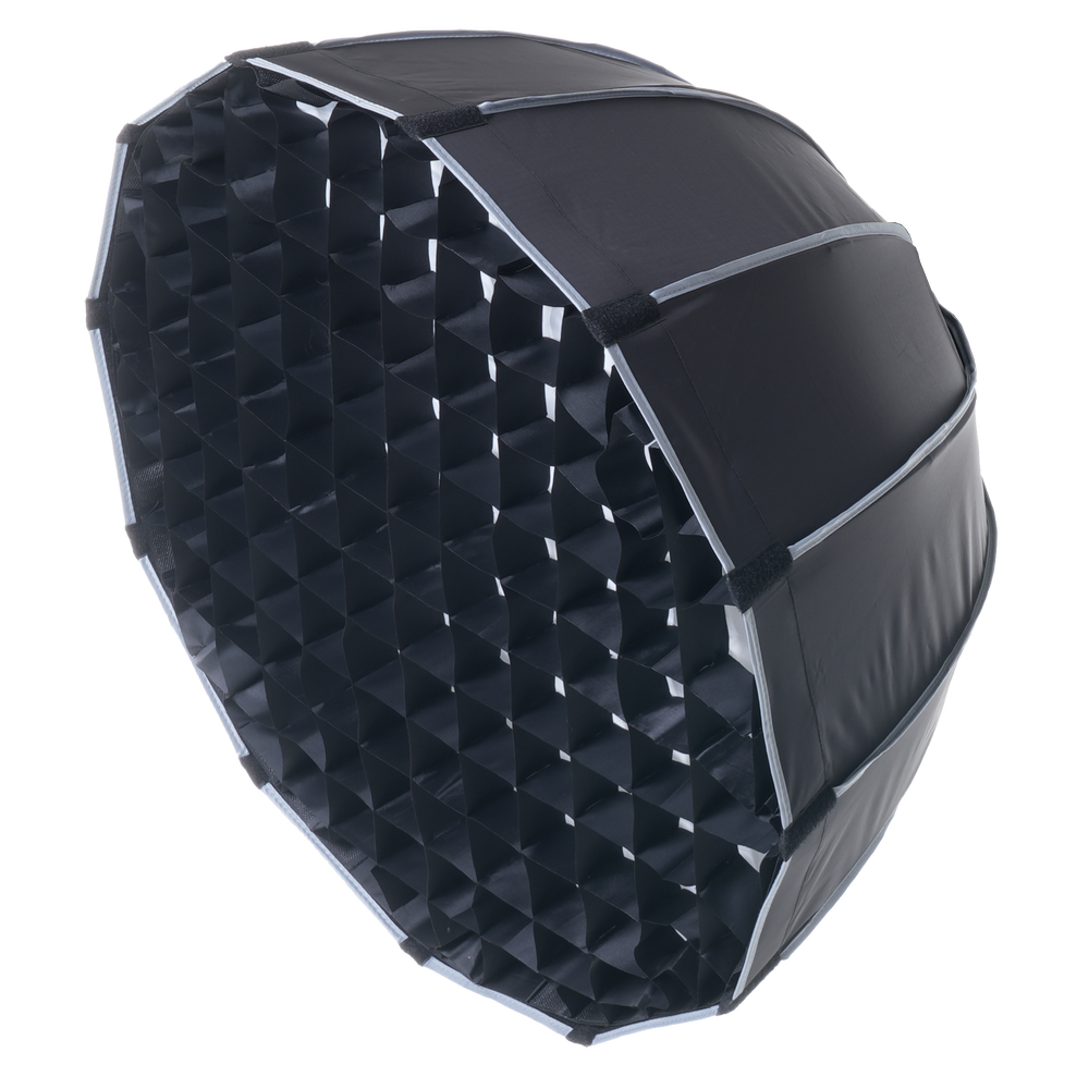 Softbox med raster, Ø65cm - For 200W/300W flomlys, sort