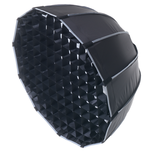 Softbox med raster, Ø65cm - For 200W/300W flomlys, sort