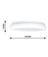 24/18/13W LED dimbar CCT taklampe - Ø28cm, IP54, hvit kant