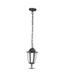 E27 taklampe, matt sort - IP44, aluminium og glass, max 60W, 17x17x84cm, uten lyskilde