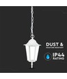 E27 hengende hageampe i retro design, hvit - IP44 utendørs, aluminium, uten lyskilde