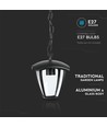E27 hagelampe i aluminium - IP44 utendørs, sort, 74cm høy, uten lyskilde