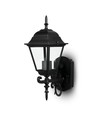 E27 utendørs vegglampe / lanterne - Matt sort, IP44, oppovervendt lys, uten lyskilde