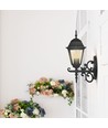 E27 utendørs vegglampe / lanterne - Matt sort, IP44, oppovervendt lys, uten lyskilde
