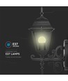E27 utendørs vegglampe - Matt sort, IP44, oppovervendt lys, uten lyskilde