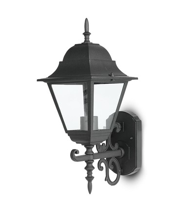 Vt-761 vegglampe E27 - stor, matt svart (oppadrettet)