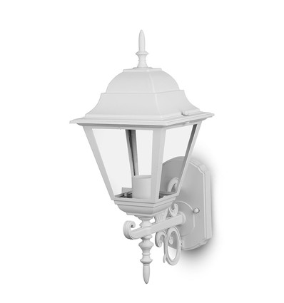 Vt-761 vegglampe E27 - stor, matt hvit (opp)