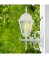 E27 vegglampe Large - Matt hvit, aluminium og glass, 44,5cm høy, uten lyskilde