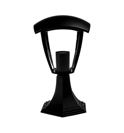 Sort hagelampe / bedlampe - E27 sokkel, IP44 utendørs, aluminium, uten lyskilde