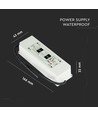 60W / 12V DC strømforsyning - 5A, IP67 vanntett, Slim design