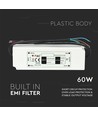 60W / 12V DC strømforsyning - 5A, IP67 vanntett, Slim design