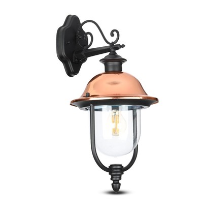 Vt-852 vegglampe E27 - med klart deksel, nedadrettet