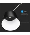 Sort LED gulvlampe med marmorfot - E27 fatning, max 60W, 192cm høy, moderne design