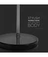Sort LED gulvlampe med marmorfot - E27 fatning, max 60W, 192cm høy, moderne design