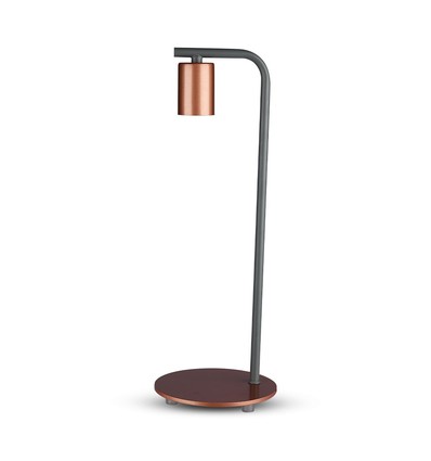 Designer bordlampe med E27 fatning og bryter - Rød bronse, metall, 150x420mm, max 60W