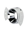 GU10 innbyggingsspot - Rund, hvit/krom, IP20, hull: Ø9 cm, mål: Ø14 cm, uten lyskilde
