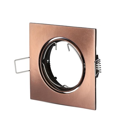 GU10 Bronse Downlight - Firkantet, hull: Ø7,4 cm, mål: 8,2 x 8,2 cm