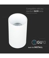 GU10 påbygningsspot - Rund, hvit/krom, Ø8cm, aluminium, uten lyskilde