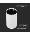 Vt-882 lampe gu10 - rund, hvit+sort