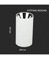 GU10 påbygningsspot - Rund, hvit og krom, aluminium, uten lyskilde