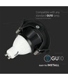 GU10 innbyggingsspot - Rund, sort/sort, aluminium, Ø8,3 cm, hull: Ø7,5 cm, uten lyskilde