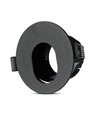 GU10 innbyggingsspot - Sort, rund, aluminium, hull: Ø7,5 cm, mål: Ø8,3 cm, IP20