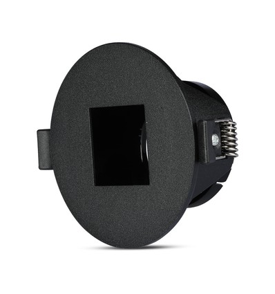 GU10 innbyggingsspot, kvadratisk - Sort, aluminium, hull: Ø7,5 cm, mål: 8,3 x 8,3 cm, IP20