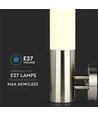 VT-833 vegglampe E27 - i rustfritt stål, hus, IP44
