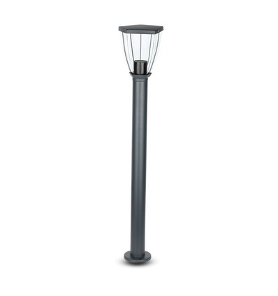 E27 hagelampe i rustfritt stål - 80cm, sort/grå, IP44 utendørs, uten lyskilde