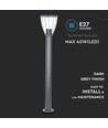 E27 hagelampe i rustfritt stål - 80cm, sort/grå, IP44 utendørs, uten lyskilde