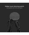 Skjult touch-dimmer for LED - Sort, 12V (72W), 24V (144W), opptil 2,5cm tykkelse