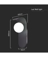 Designer G9 vegglampe - Sort, stål og glass, max 5W LED, IP20 innendørs