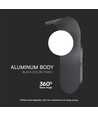 Designer G9 vegglampe - Sort, stål og glass, max 5W LED, IP20 innendørs