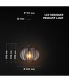 E27 Designer pendellampe - Matt sort, Ø40cm, uten lyskilde