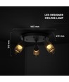 18W LED designer taklampe - Ø30cm, 3000K, matt sort, IP20 innendørs