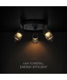 18W LED designer taklampe - Ø30cm, 3000K, matt sort, IP20 innendørs