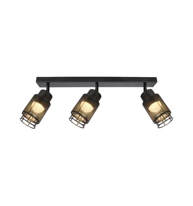18W LED designer taklampe med 3 spots - 2160lm, 3000K, matt sort, justerbar, inkl. lyskilde