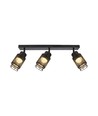 18W LED designer taklampe med 3 spots - 2160lm, 3000K, matt sort, justerbar, inkl. lyskilde