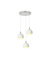 3x10W LED designer pendellampe - 3600lm, 3000K, børstet nikkel, hvit finish