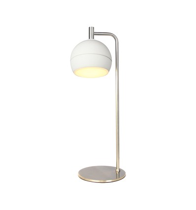 10W dekorativ LED bordlampe - Ø16 x 44 cm, 1200lm, børstet nikkel og hvit, 3000K