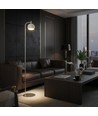 10W designer gulvlampe - 1200lm, 120lm/W, 3000K, børstet nikkel, høyde 141cm