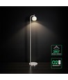 10W designer gulvlampe - 1200lm, 120lm/W, 3000K, børstet nikkel, høyde 141cm