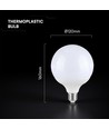 E27 22W LED G120 globepære - Samsung LED chip, 2650lm, hvit plast, varmhvit