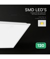 60x60 bakbelyst LED-panel, 40W - 120 lm/W, slim, 18mm høy, hvit kant
