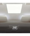 60x60 bakbelyst LED-panel, 40W - 120 lm/W, slim, 18mm høy, hvit kant