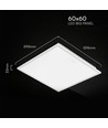 600x600 mm VT-61042 panel 40W - LED, bakbelyst, 4000K, 120 lm/W