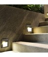 2W LED vegglampe for innbygging - IP65, 12,4 x 12,4 cm, sort, firkantet, 4000K, step light