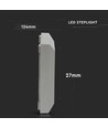 2W LED vegglampe for innbygging - IP65, 12,4 x 12,4 cm, sort, firkantet, 4000K, step light