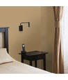 3W LED senge/hotell vegglampe med USB og bryter - Sort, 3000K, COB CREE chip, 12x12 cm